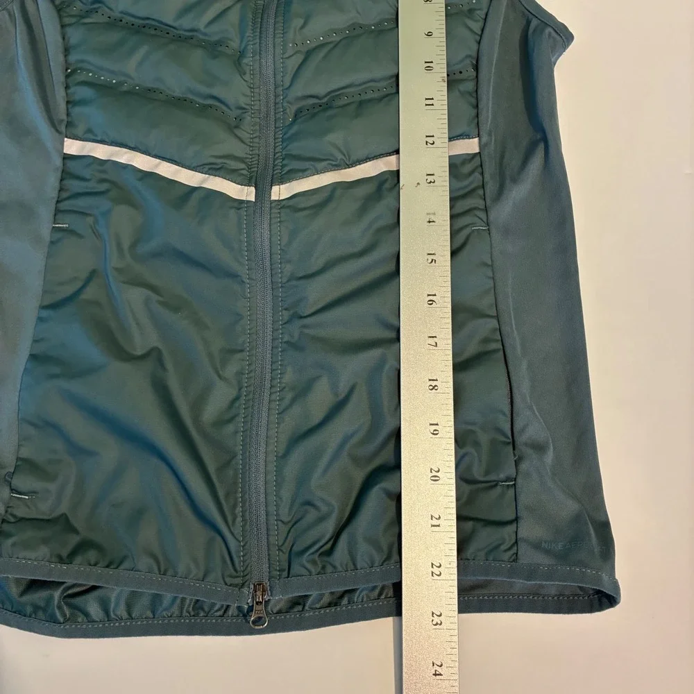 Nike AeroLoft Womens Medium Running Vest Teal Down Insulated Puffer Active